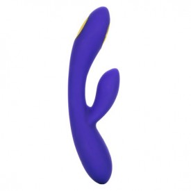 Фиолетовый вибратор с функцией электростимуляции Intimate E-Stimulator Dual Wand - 21,5 см.