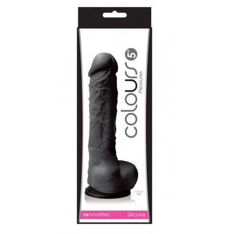 Черный фаллоимитатор Pleasures 5" Dildo - 17,8 см.